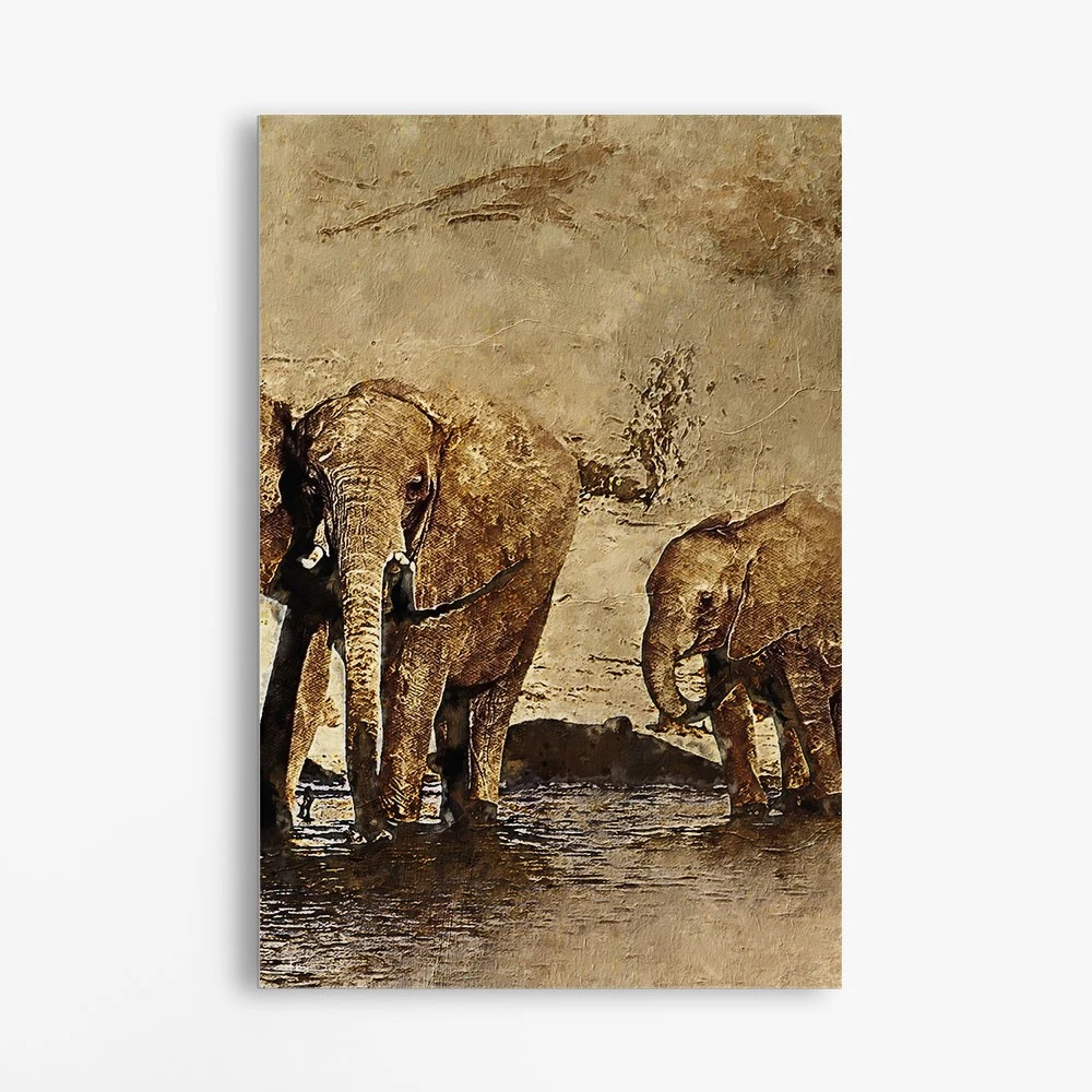 תמונה בצבע בז למשרד טיול במדבר ציור בסגנון בעלי חיים - דגם alvtm46p2292