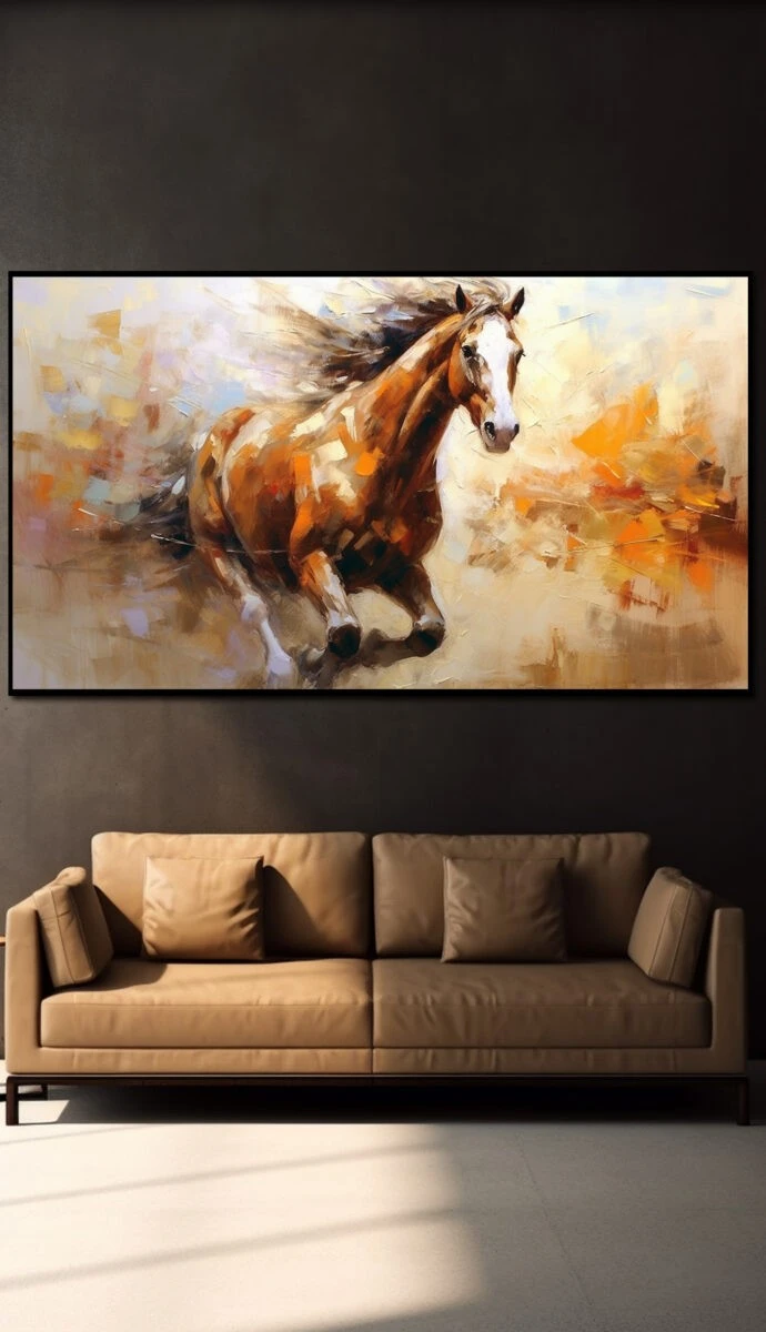 תמונת זכוכית למשרד מרוץ סוסים 24 הדפסת ציור על זכוכית בעלי חיים - דגם 32481521