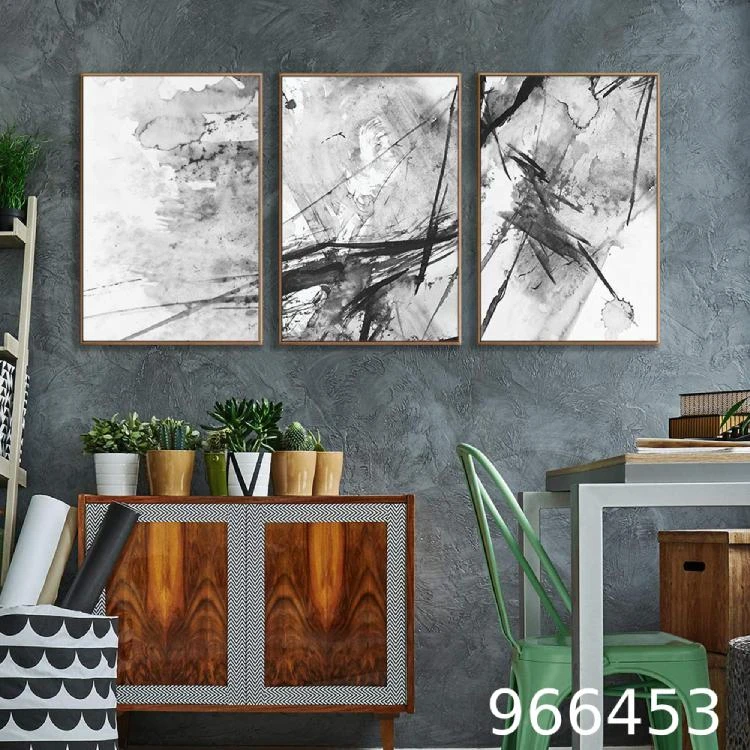 סט 3 קנבסים ממוסגרים - אבסטרקט זכוכיות 90X60*3 ס"מ