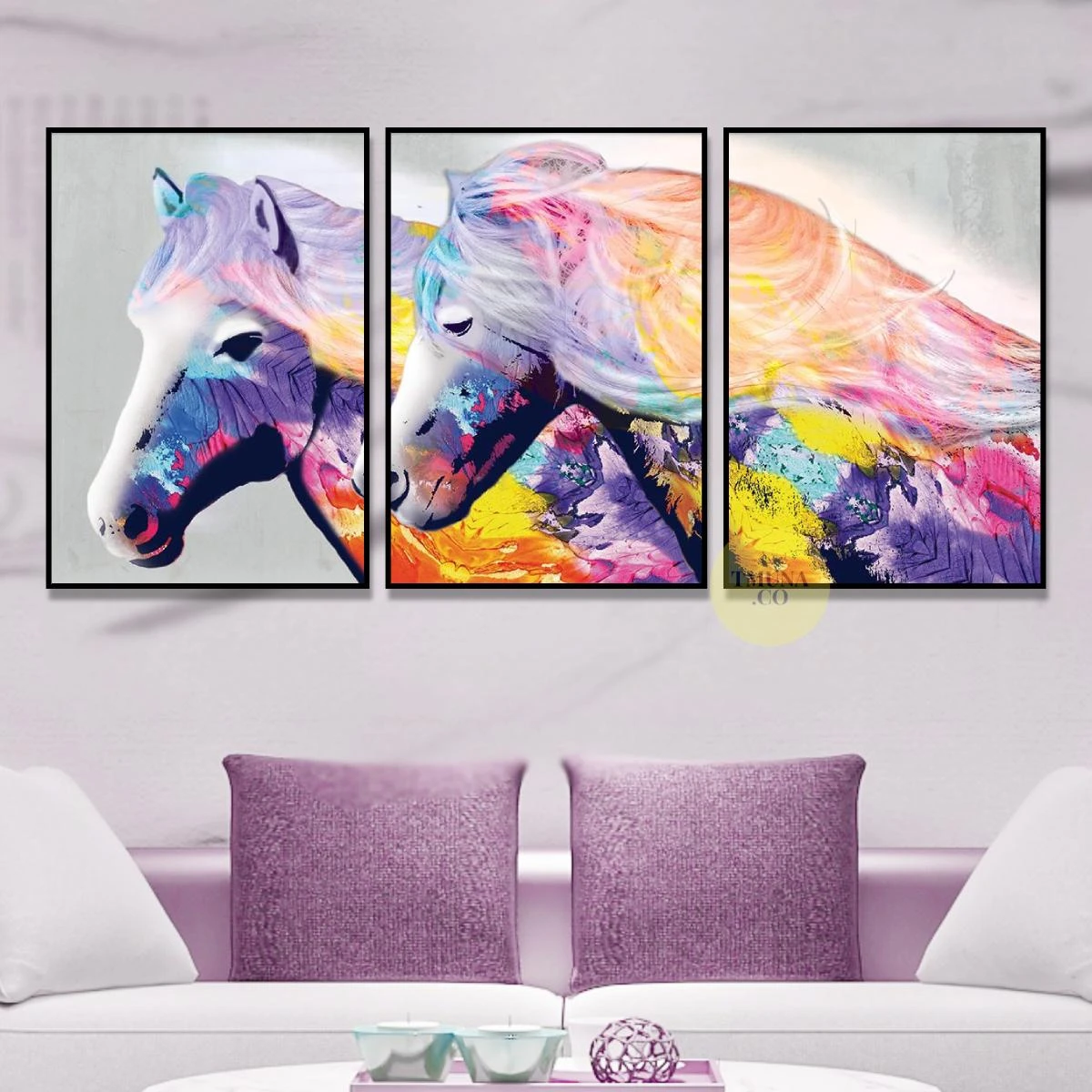 מירוץ הסוסים של 2022 -הדפס בחלק אחד או שלושה חלקים לסלון חדר שינה או משרד דגם 134895