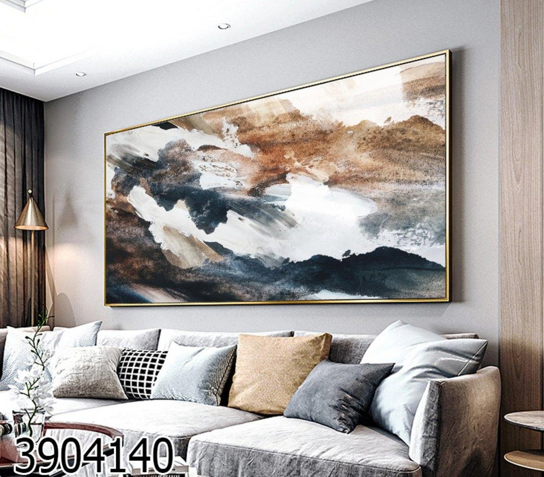 אבסטרקט אמנותי בצבעי אדמה - תמונה על קנבס או זכוכית לסלון דגם 3904140