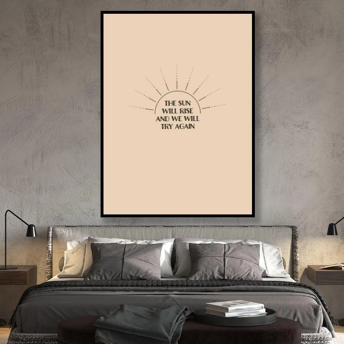 השמש תזרח - תמונת מוטיבציה והשראה על זכוכית או קנבס בסגנון מודרני למשרד או לחדר שינה דגם 3728591