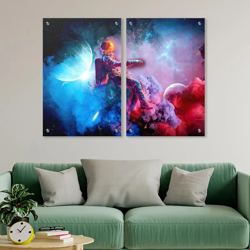 תמונות זכוכית חלל 'שומרי הגלקסיה' זוג תמונות מגניבות לחדר שינה או משרד דגם 135211