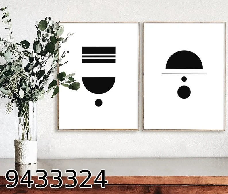 'מינימליסטי שחור לבן' זוג תמונות קנבס לחדר שינה מק"ט 9433324