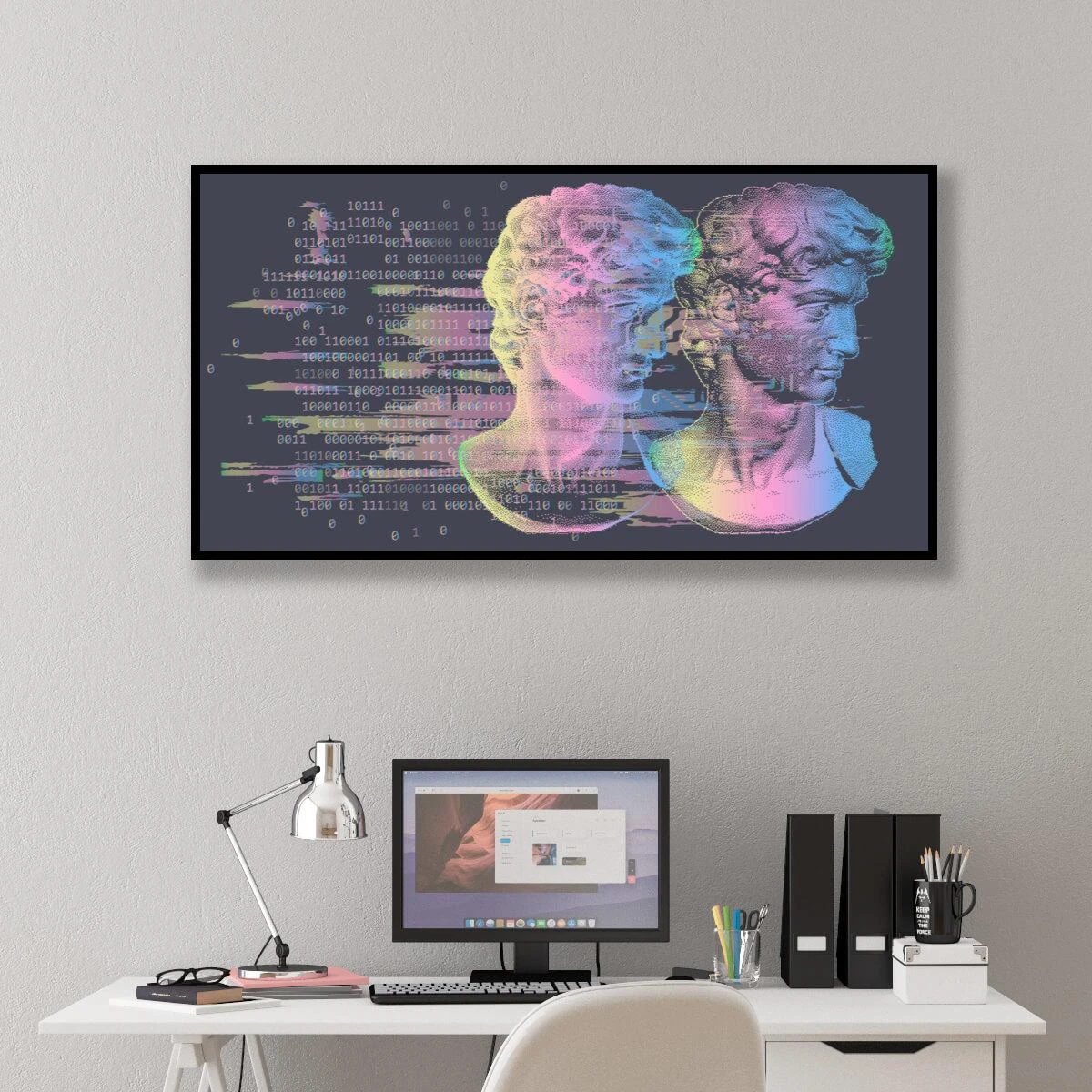 האמן מיכלאנג'לו תמונת זכוכית או קנבס למשרדים מעוצבים למסדרונים או לחללים אומנותיים דגם 3728168