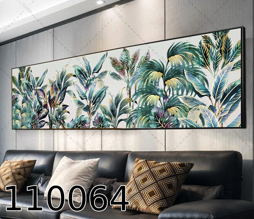 תמונת קנבס מאורכת לתלייה בסלון 'הגינה הקסומה' דגם 110064