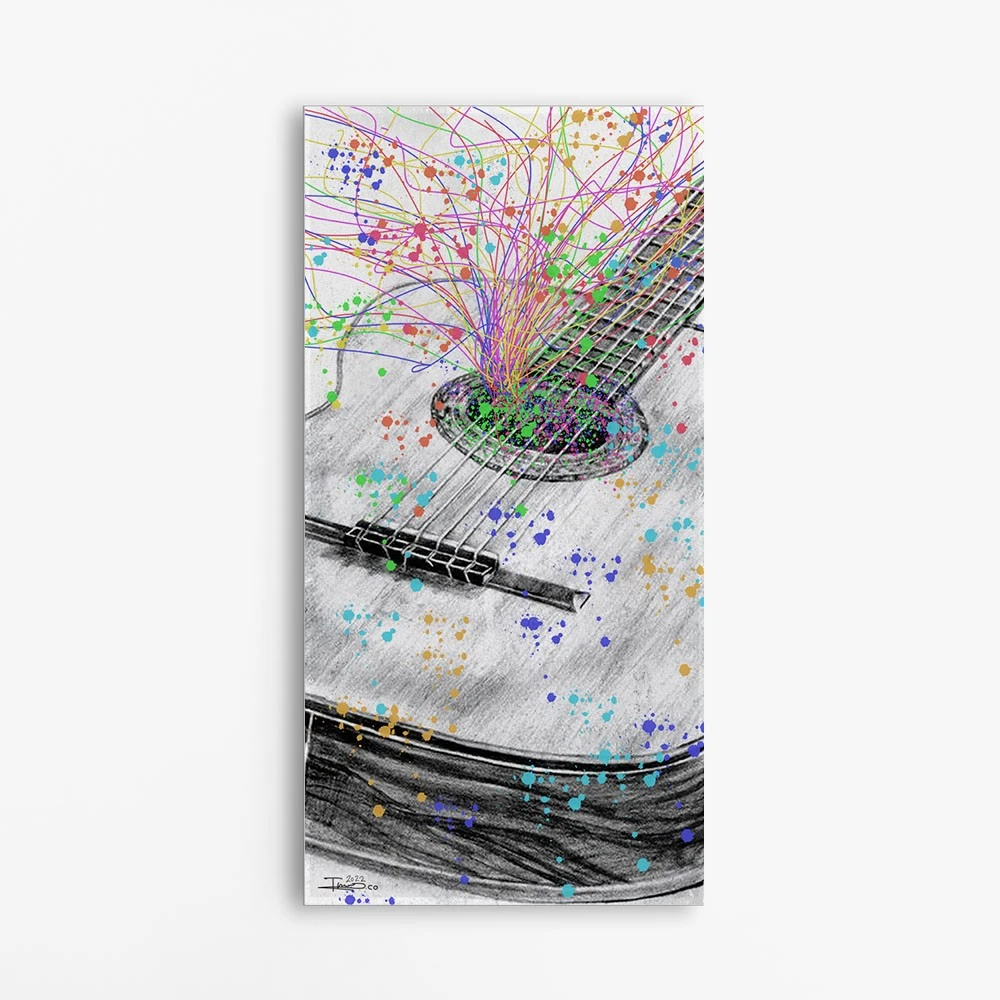 תמונה או ציור למשרד ציור הגיטרה ציור בסגנון מוסיקה - דגם alvtm46p2450