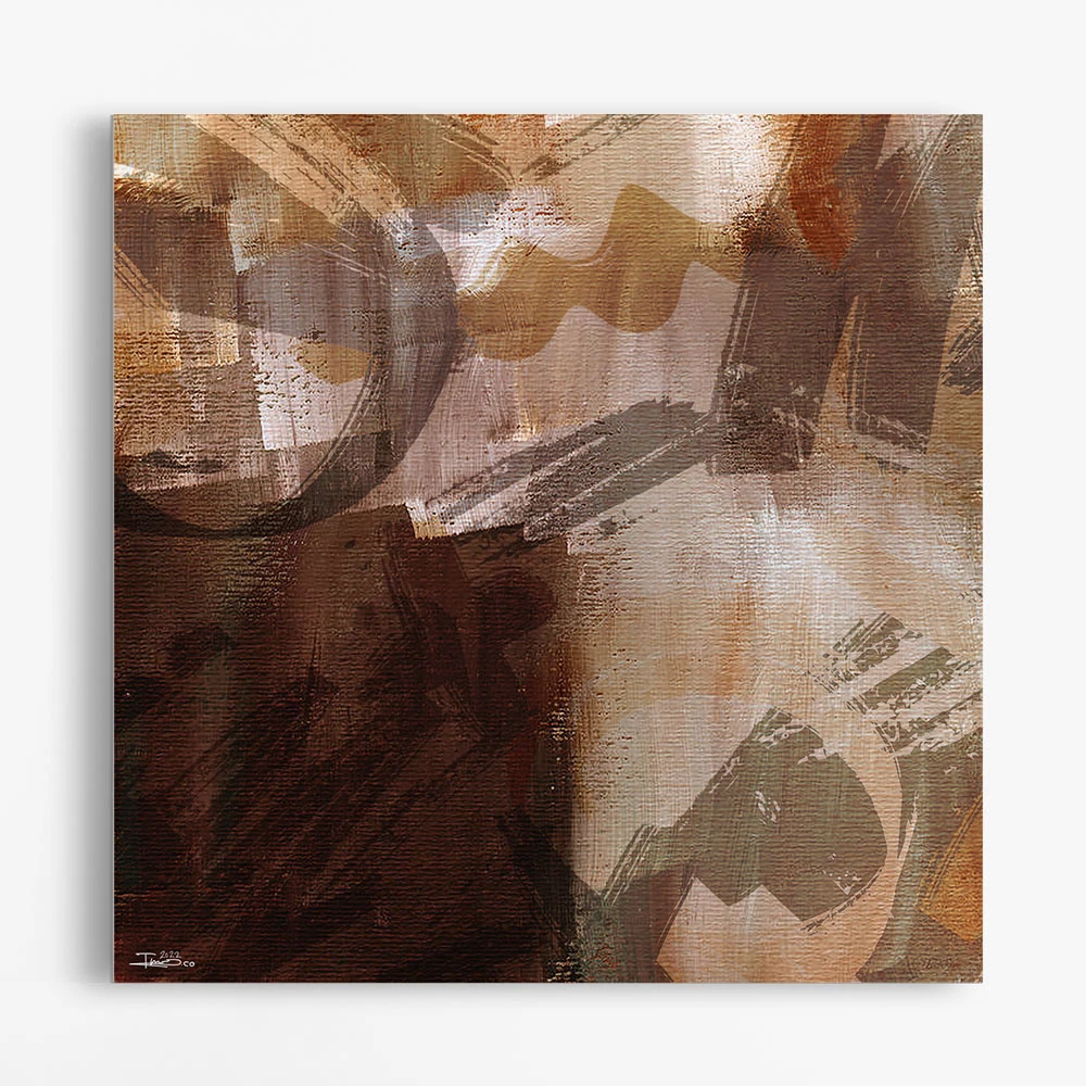 תמונה לכניסה לבית Dark Abstract ציור בסגנון אבסטרקט עדין - דגם alvtm46p2543 בגווני חום