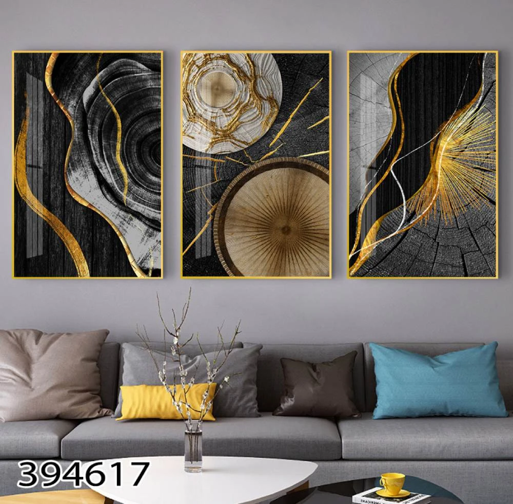 סט מודרני בשלושה חלקים - תמונות יפות על זכוכית לסלון של גזעי עץ דגם 3946178