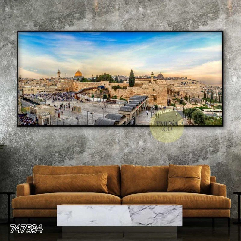 רחבת הכותל - תמונה של ירושלים על קנבס למשרד לסלון או לכניסה לבית דגם 747594