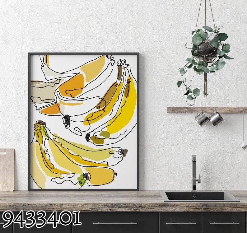בננה - ציור למטבח על תמונת קנבס מק"ט 9433401