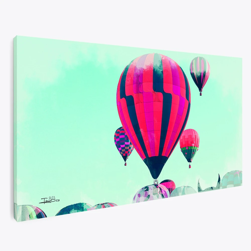 תמונה צבעונית למשרד בלון אוויר חם xi ציור בסגנון טבע ונופים - דגם 135733