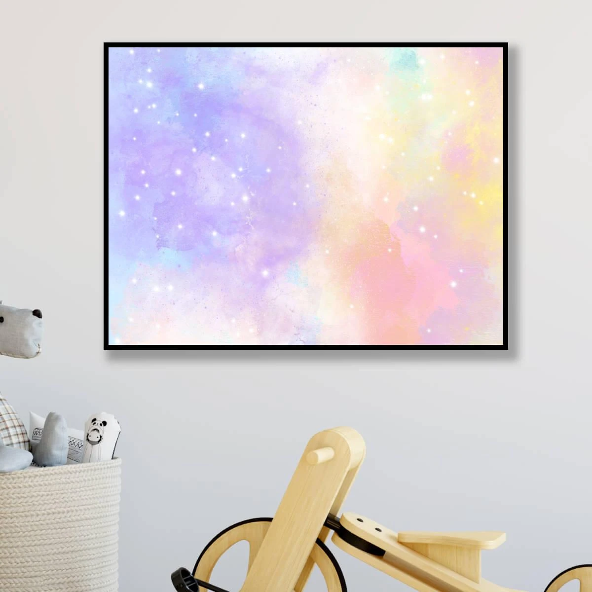 אבסטרקט קסום – תמונה על זכוכית לחדרי ילדים וחדר בנות דגם 3728319