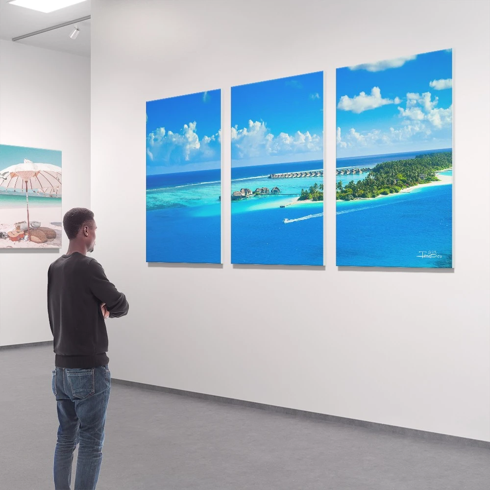 תמונות קנבס מחולקות של כחול סט תמונות בנושא ים וחופים - דגם 1355453