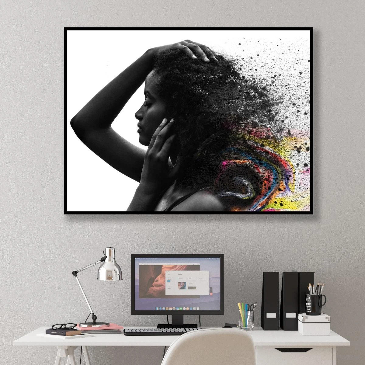 תמונת השראה - הילת האישה לחדר שינה או משרדים מעוצבים הדפסה על קנבס או זכוכית דגם 3728408