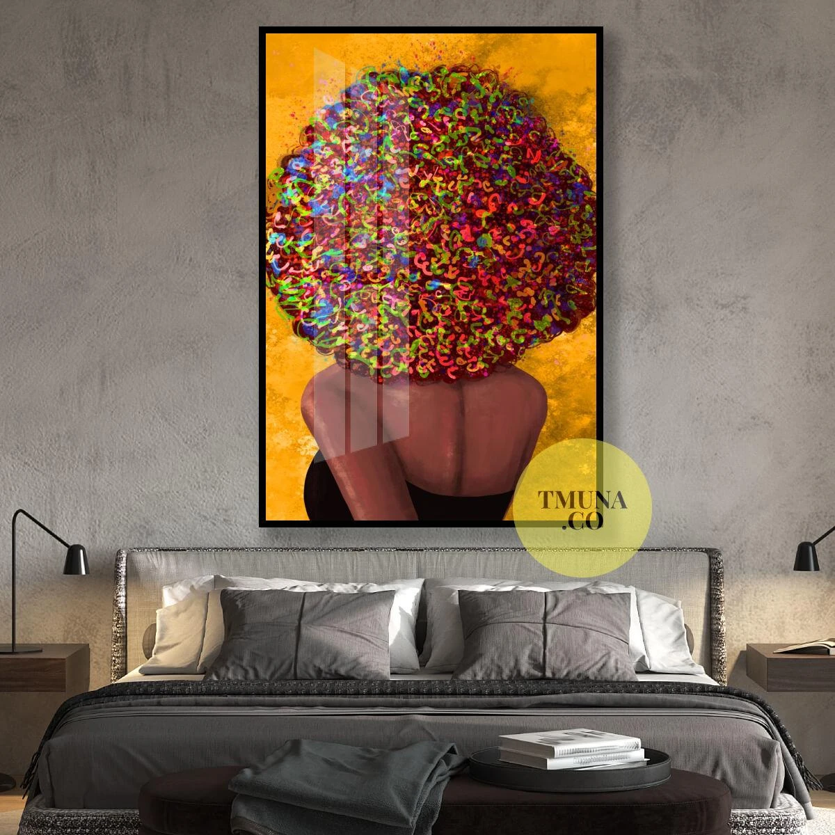 היילי בצהוב - פרינט ייחודי לתליה בבית או במשרד דגם 134877