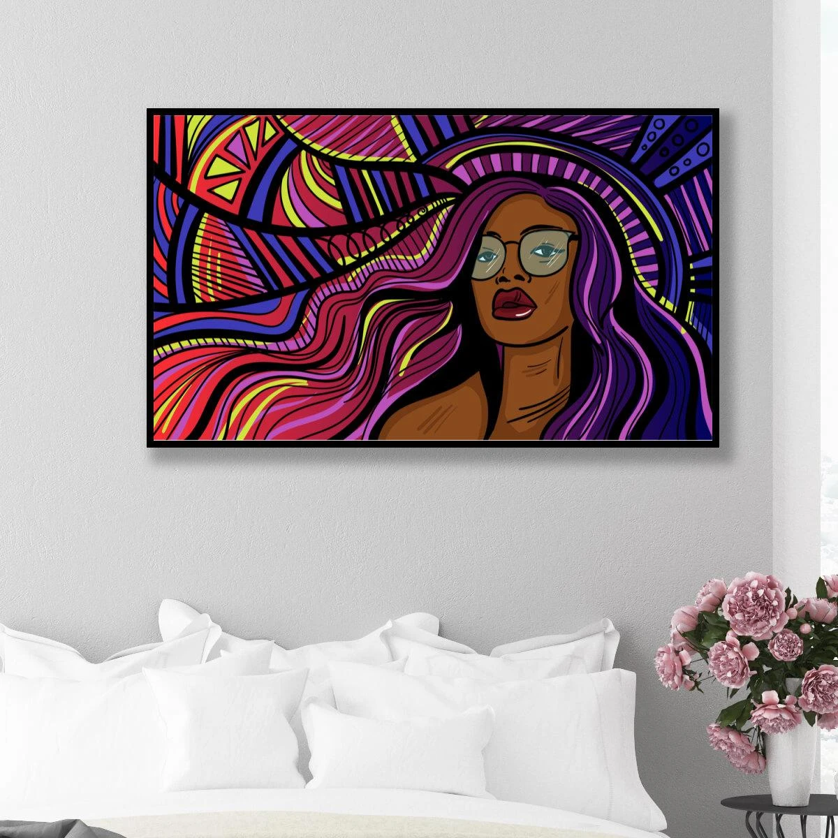 אפריקאית אינדיגו בסגול - תמונה לחדר שינה או משרדים מגניבים דגם 3728170