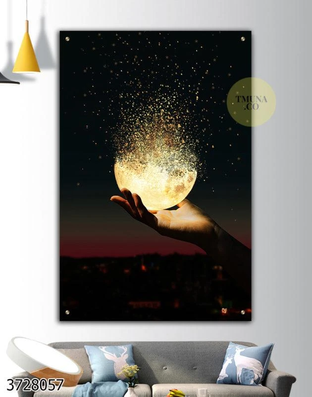 BRING THE LIGHT תמונת השראה זכוכית מהממת מתאימה לסלון לובי או למשרד דגם 3728057