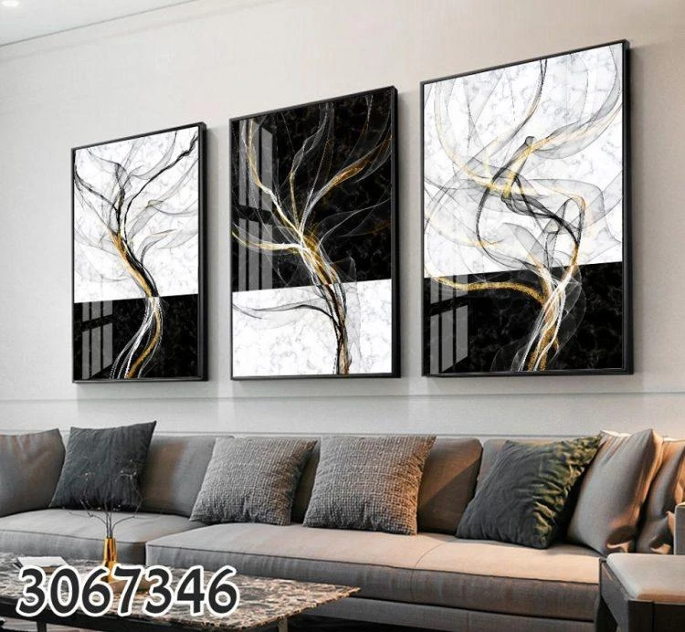 אבסטרקט שחור ולבן סט 3 תמונות קנבס יפות מיוחדות מוכנות לתלייה דגם 3067346 (העתק)