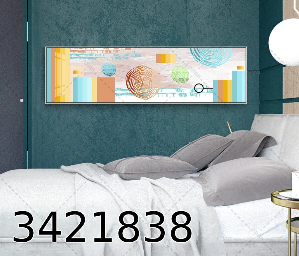 תמונת קנבס מאורכת לחדר שינה 'אבסטרקט צבעוני' דגם 3421838