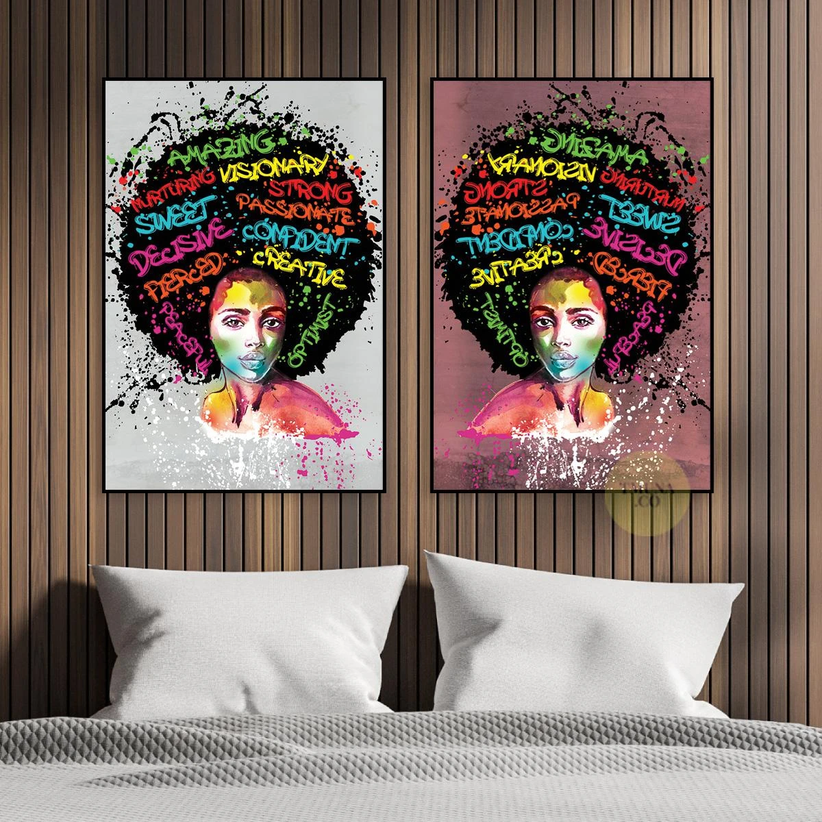 מלאת רעיונות - סט תמונות של אפריקאיות מעוררות השראה לחדר שינה לסלון או לסטודיו דגם 134943
