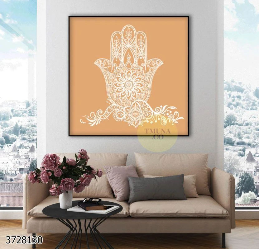 חמסה על רקע אותנטי לבית תמונה בהדפסה על קנבס לכל חלל דגם 3728130