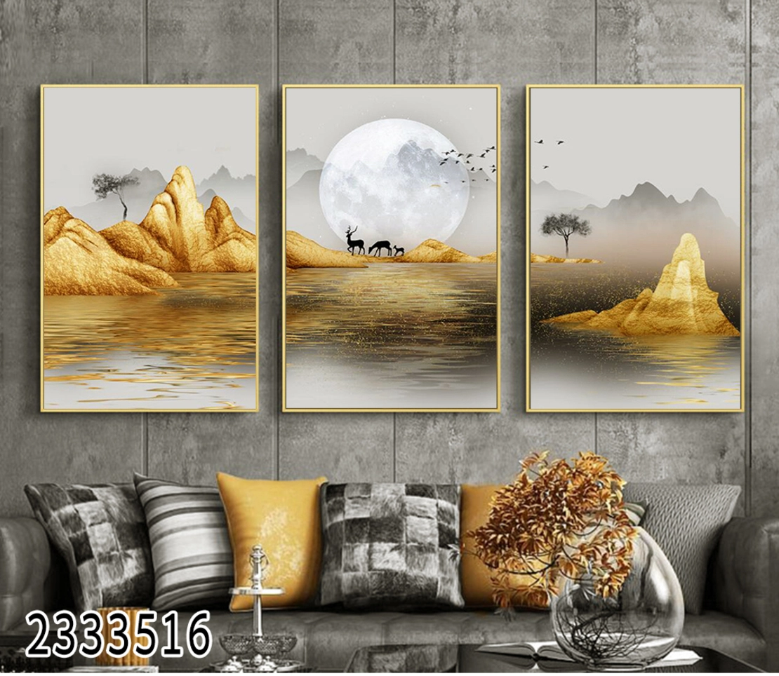 תמונות קנבס בחלקים לגונת הזהב מתאים לתלייה בסלון פינת אוכל או לובי דגם 2333516