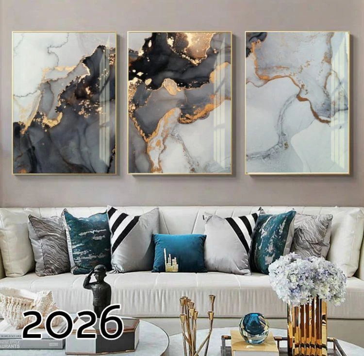 תמונות אבסטרקטיות לסלון - סט 3 תמונות של מוכנות לתלייה על הקיר 2026
