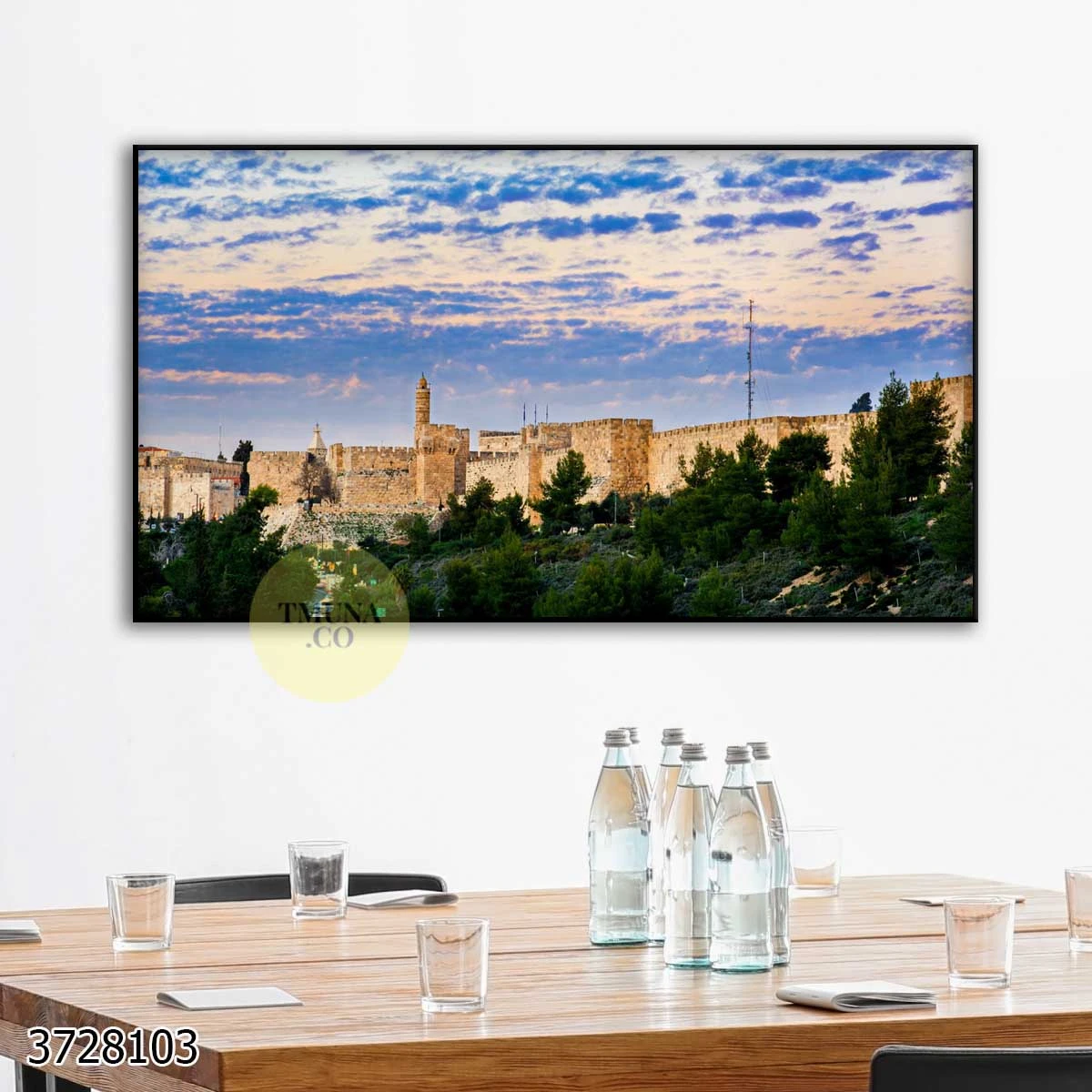 נוף העיר העתיקה תמונה של ירושלים העתיקה להדפסה על קנבס למשרד או פינת אוכל דגם 3728103