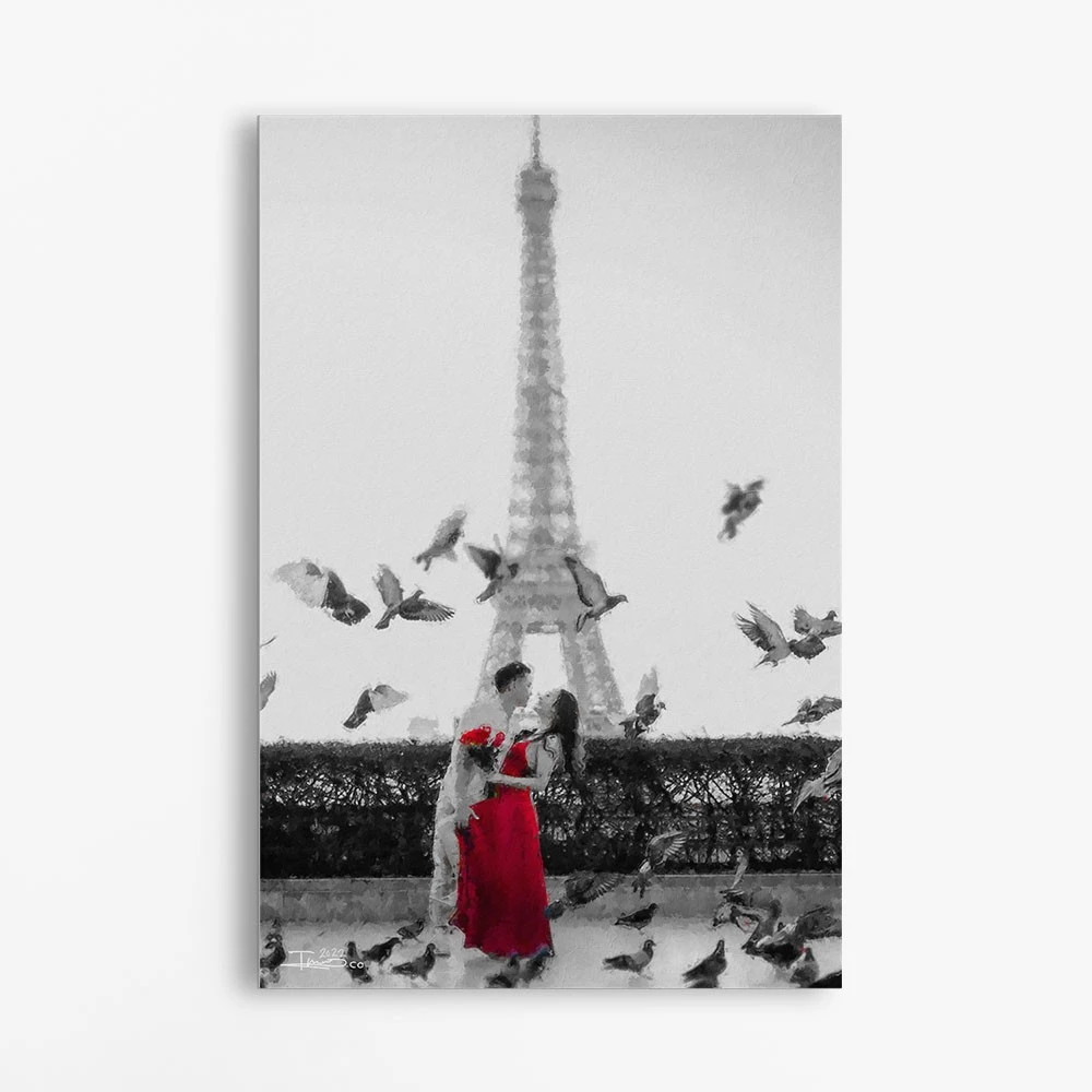 תמונות קנבס פריז לחדר שינה וילי הדפסה על קנבס ערים -מגדל האייפל דגם alvtm46p2612
