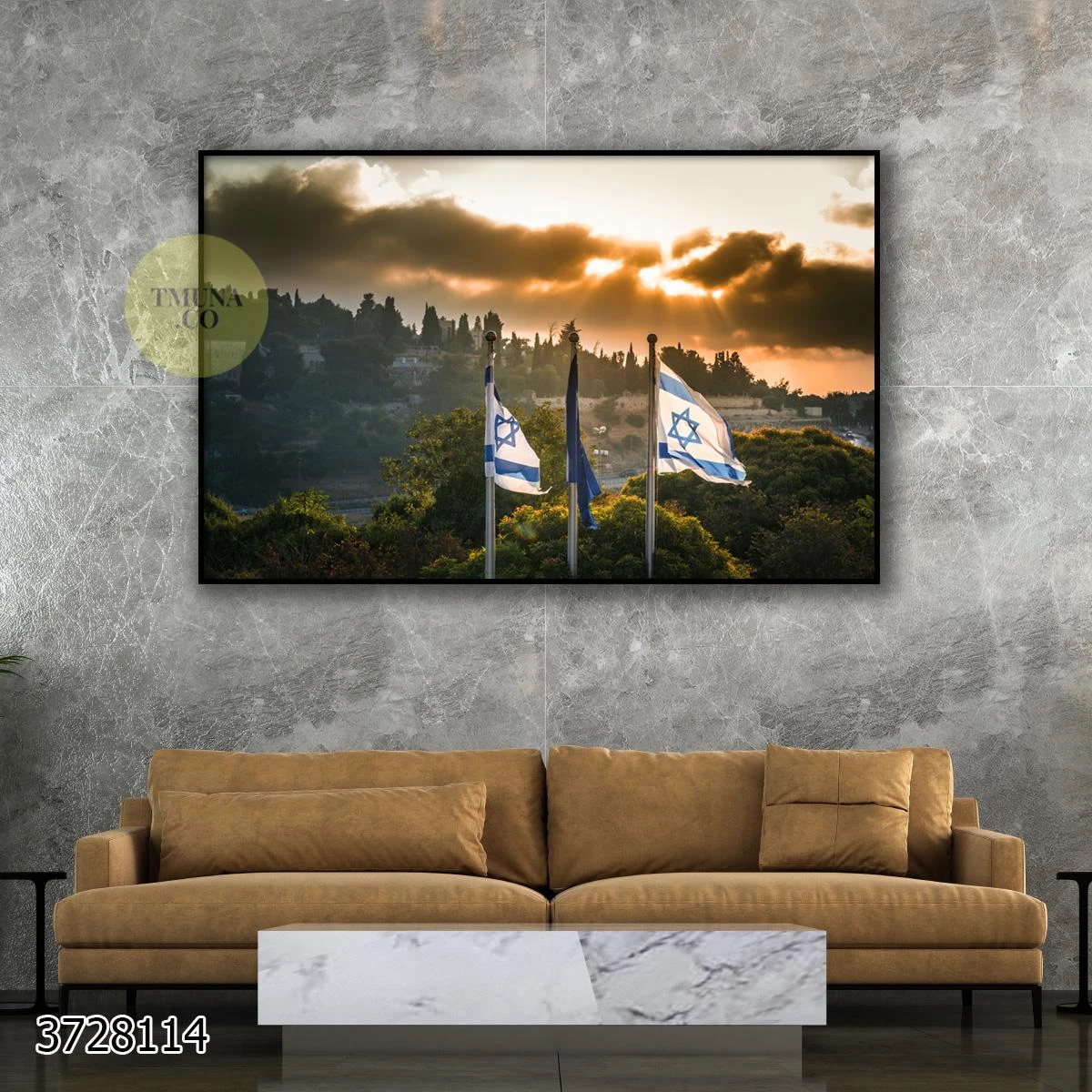 עיר הבירה - תמונה של ירושלים על קנבס למשרד או בניין חברות דגם 3728114