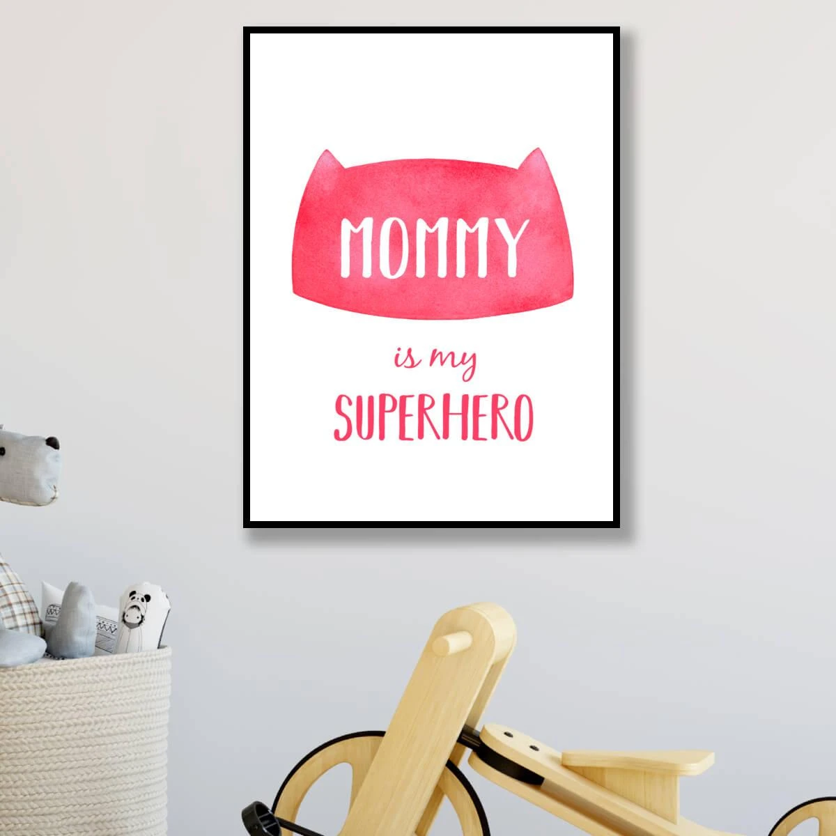 אמא גיבורת העל שלי חלק #2 לחדרי תינוקות או ילדים על קנבס או זכוכית דגם 3728297