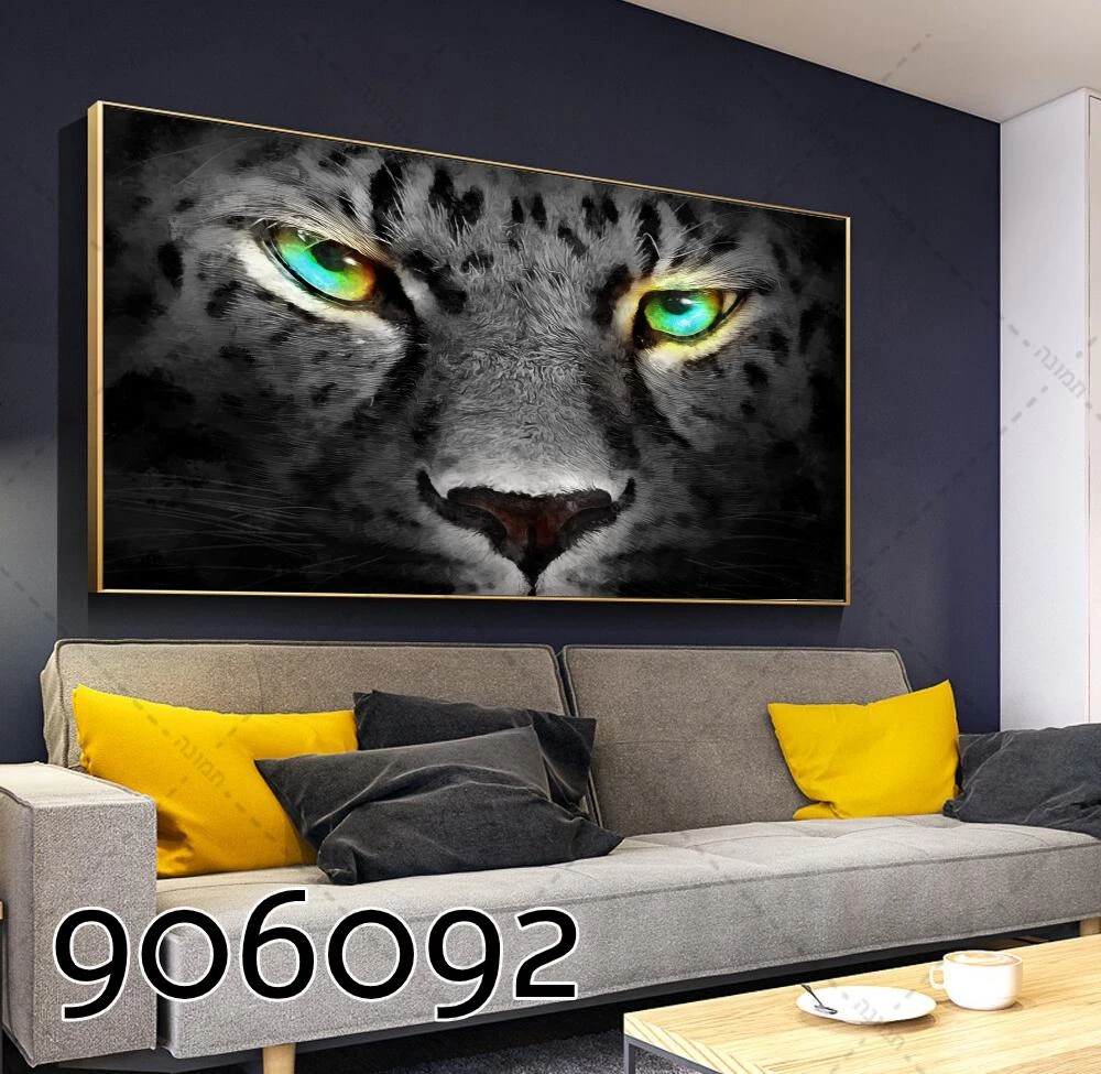 תמונת ציור קנבס לתלייה בסלון 'עיני טיגריס אפור' דגם 906092