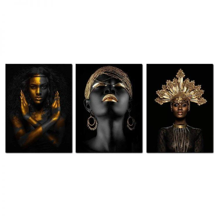 סט תמונות קנבס פורטרט 'אפריקאיות'  לסלון מק"ט 77667