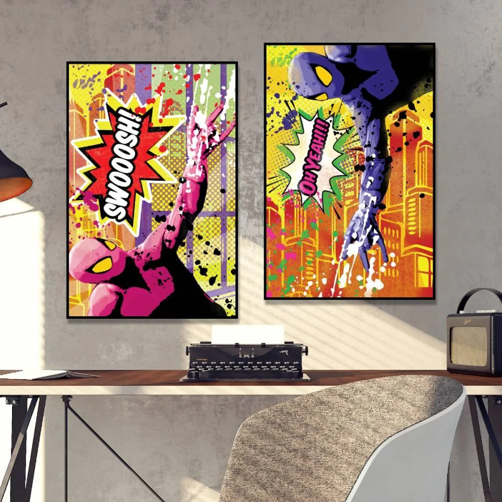 ספיידרמן ממד העכביש - הדפסים בשני חלקים בקנבס או בזכוכית לחדרי נוער וילדים דגם 111113B (1)