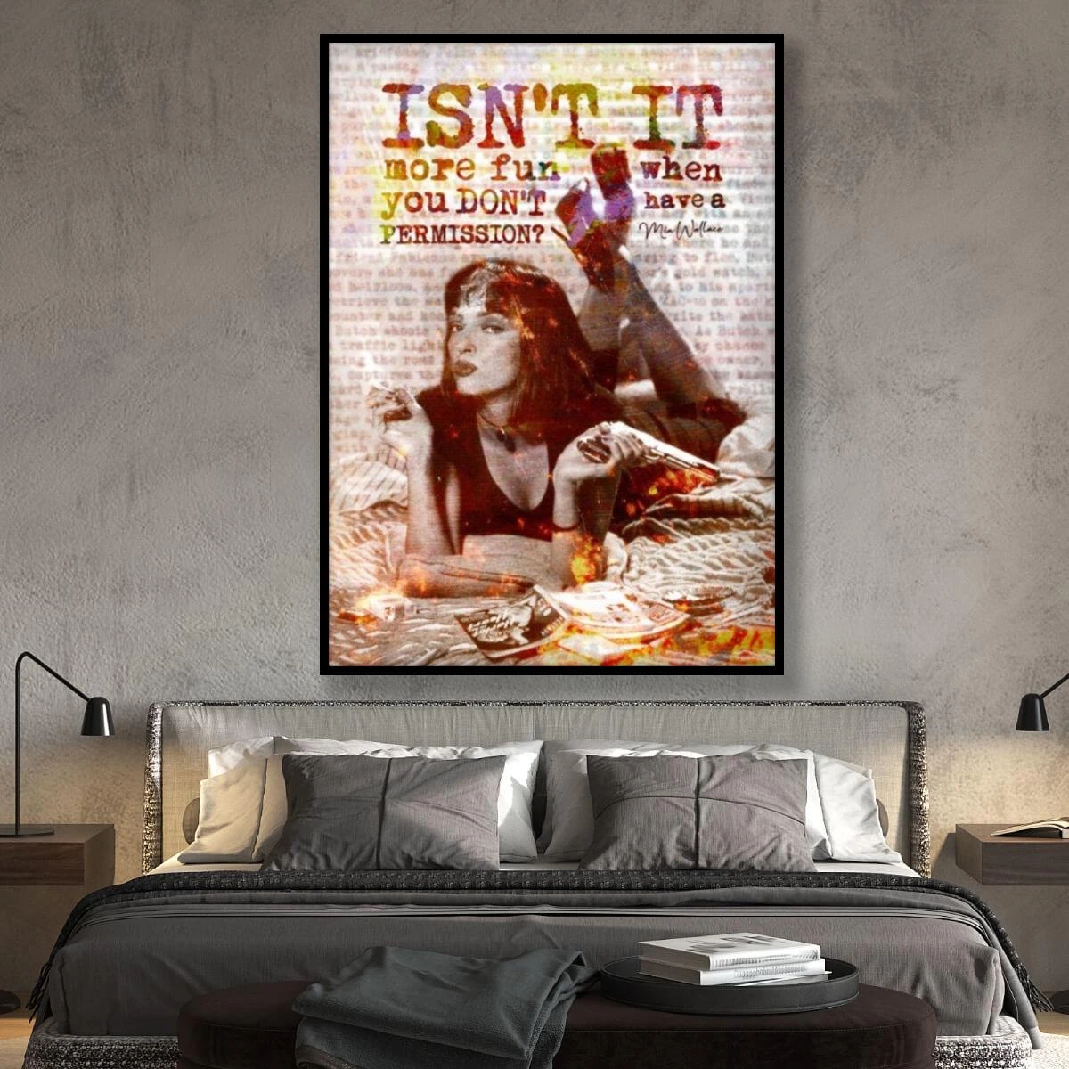 לשבור גבולות - תמונה מגניבה של ספרות זולה על קנבס או זכוכית לחדר שינה או למשרדים מגניבים דגם 3728595