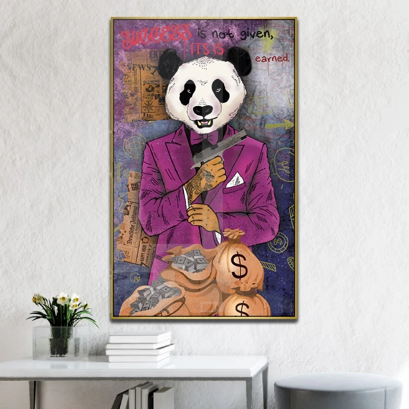 תמונה לסלון פנדה ציור בסגנון פופ ארט - דגם 134977M