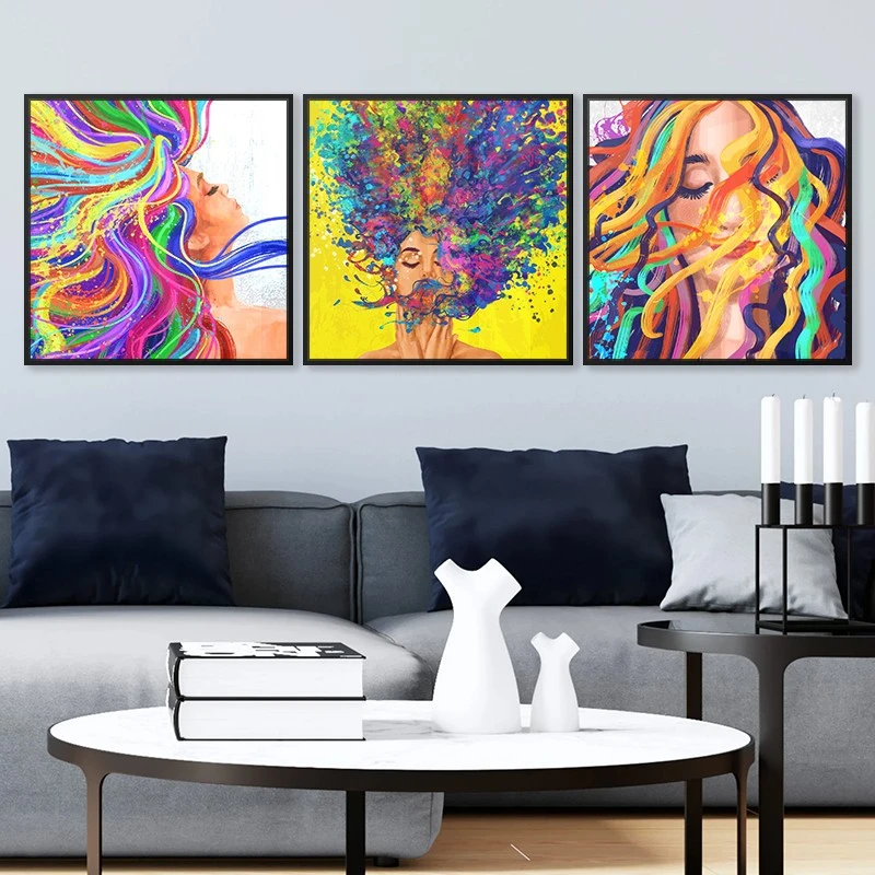 3 תמונות קנבס למשרד אישה מדהימה תמונות מחולקות פופארט - דגם 135296