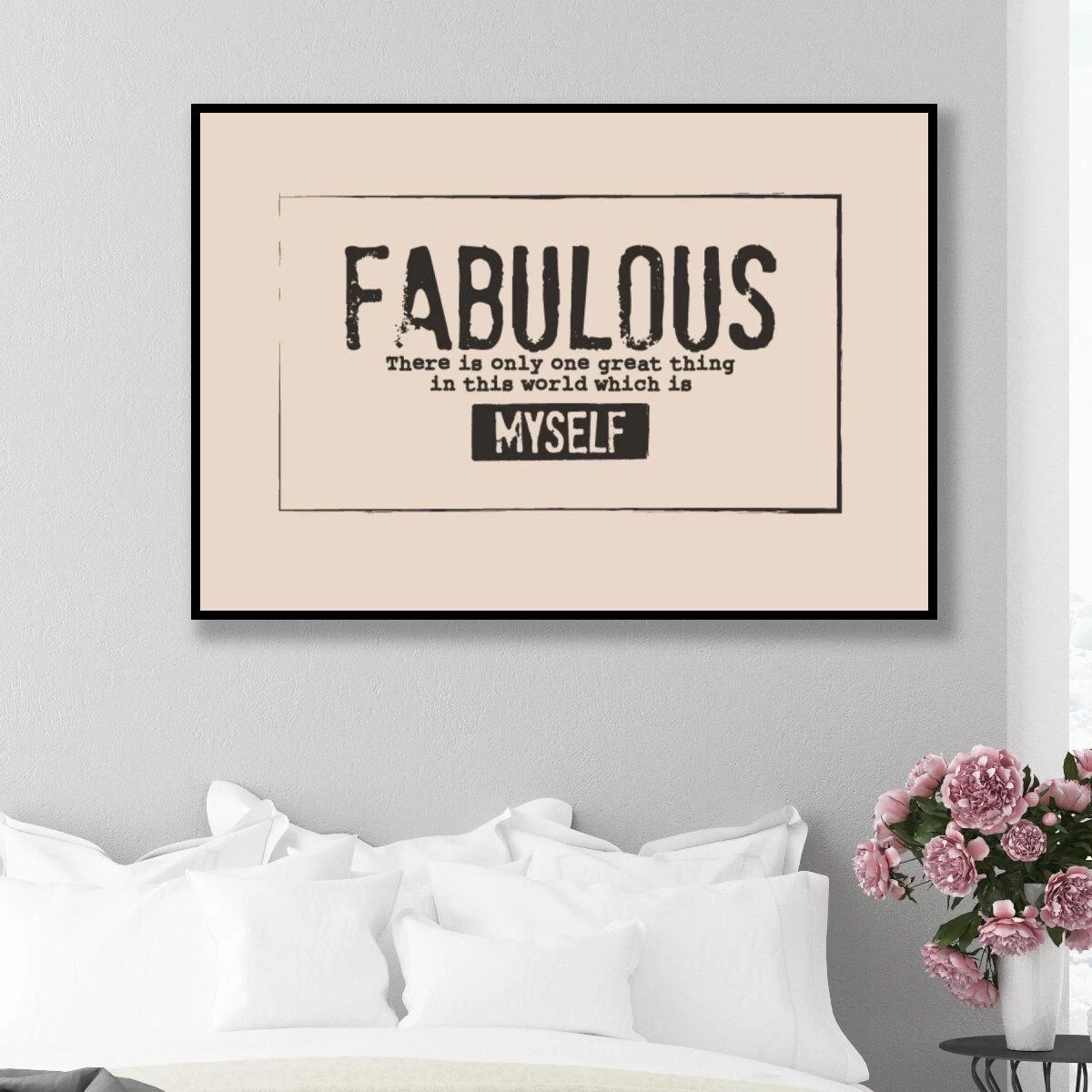 FABULOUS תמונת השראה על קנבס או זכוכית לחדר שינה או לקליניקה דגם 3728568