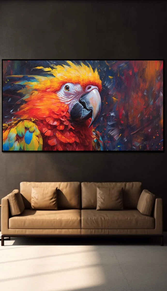 מביט לניצחון תמונת זכוכית או קנבס למשרד ציור בצבעי צבעוני, אדום, צהוב - דגם 32481791