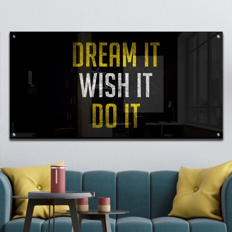 תמונות זכוכית לחדר ילדים משאלת חלומות הדפסה על זכוכית מוטיבציה - דגם gleotm23011610