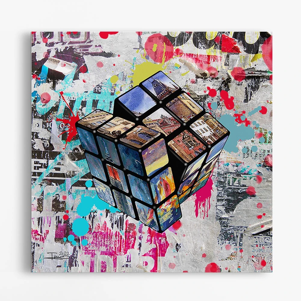 הדפס קוביה הונגרית לסלון תמונת גרפיטי קנבס ריאנה ציור בסגנון גרפיטי - דגם alvtm46p2634