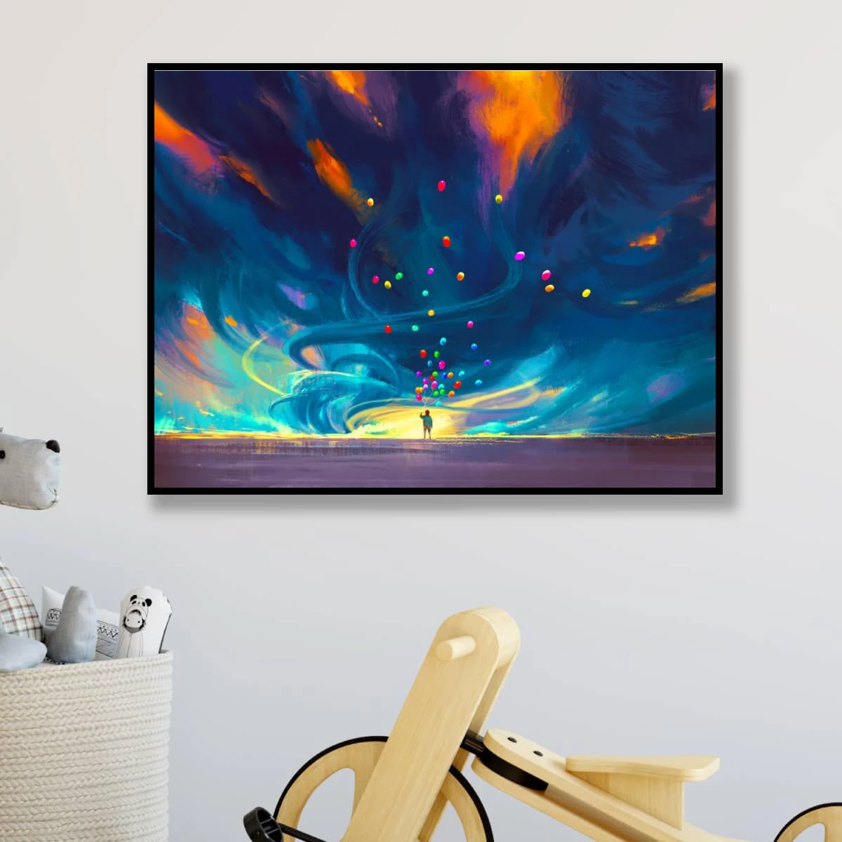 פנטזיה בטבע - תמונה על זכוכית או קנבס ציור של נוף סוריאליסטי לחדרי ילדים דגם 3728313