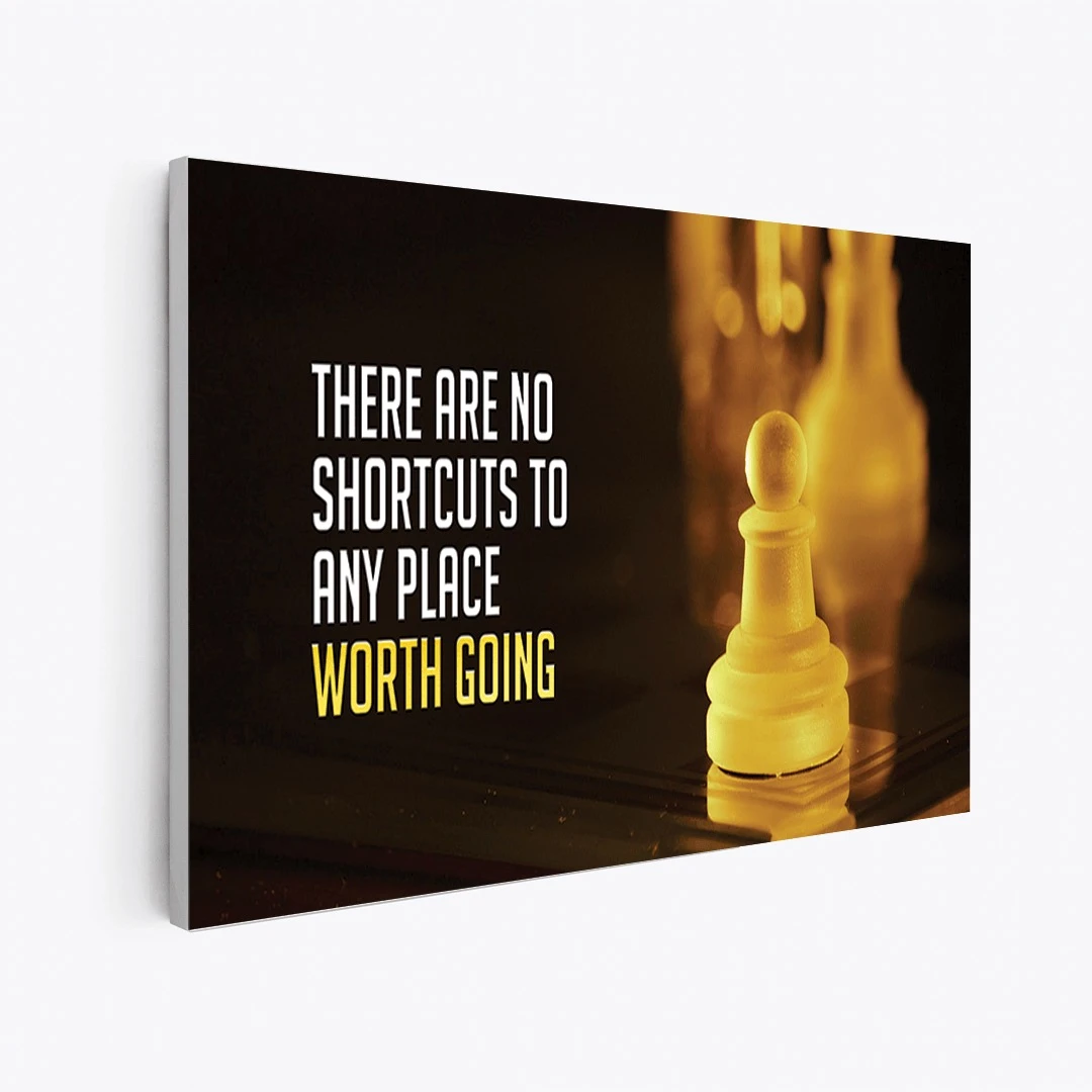 תמונות קנבס מיוחדת למשרד אין קיצורי דרך הדפסר על קנבס מוטיבציה - דגם leotm23011632