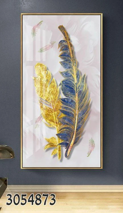 נוצות - תמונה לגובה גדולה מגיעה עם מסגרת ומוכנה לתלייה על קיר המסדרון דגם 3054873