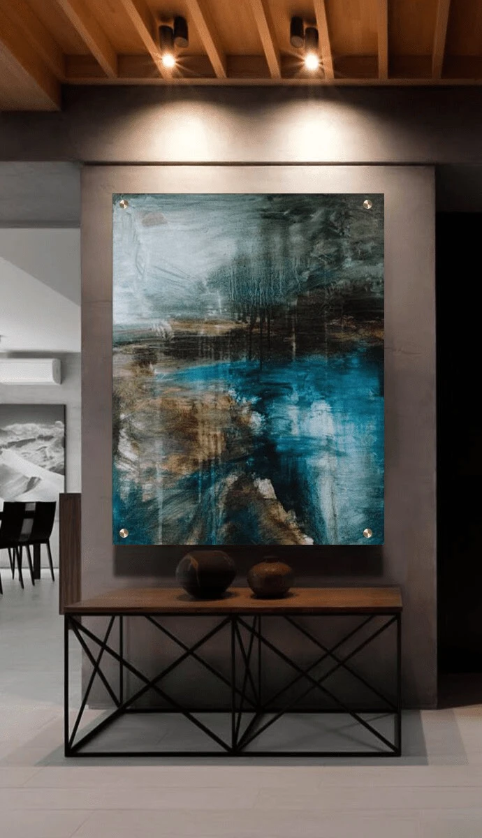 תמונת זכוכית לחדר שינה Aenor ציור על זכוכית בסגנון אבסטרקט - דגם G17634587