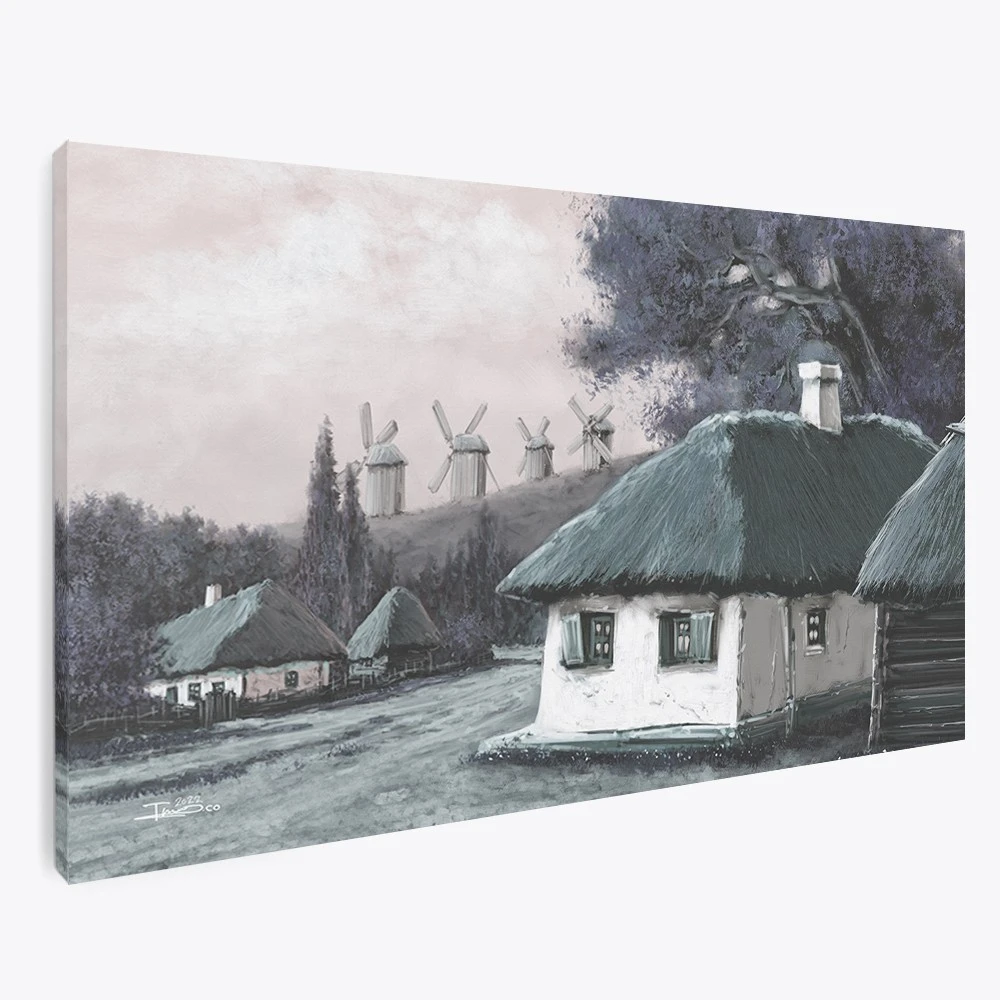 תמונת קנבס כפרית לחדר שינה צ'יאנג מאי הישנה ציור בסגנון כפרי - דגם 135595