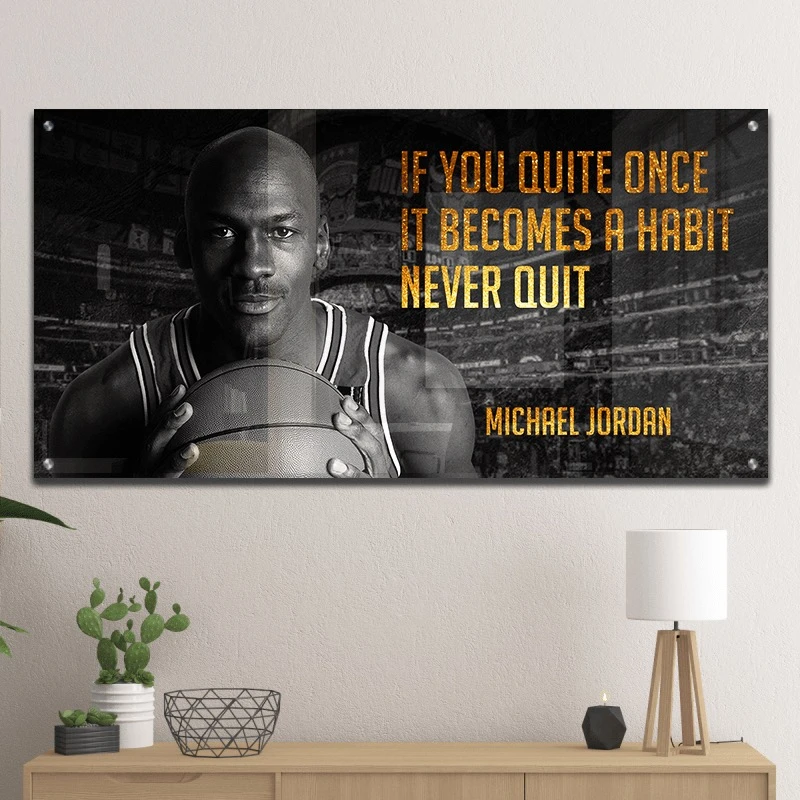 תמונות זכוכית לחדר ילדים מייקל ג'ורדן השני הדפסה על זכוכית דמויות ואנשים ואנשים - דגם gleotm23011619