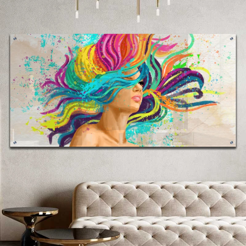 סירנה צבעונית - פרינט ייחודי לתלייה בסלון או בקליניקה בפינת אוכל דגם 134879