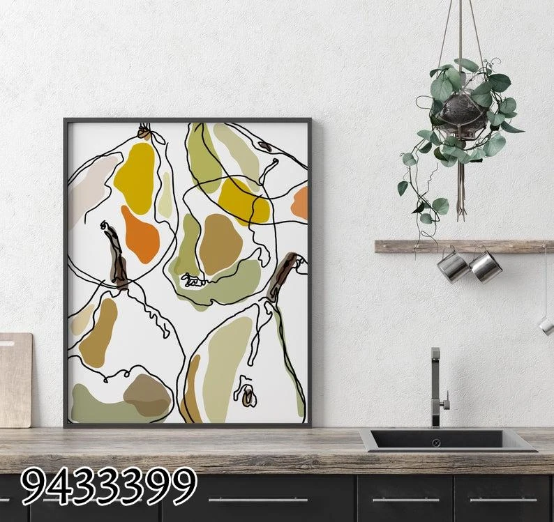 אגס - תמונת אגסים למטבח על קנבס מק"ט 9433399